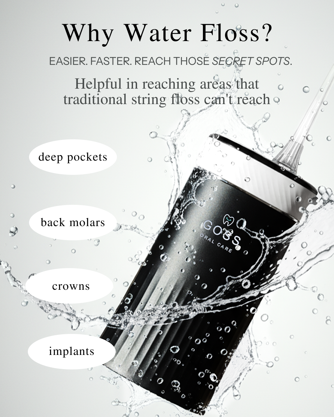 GOSS Oral Care Portable Water Flosser